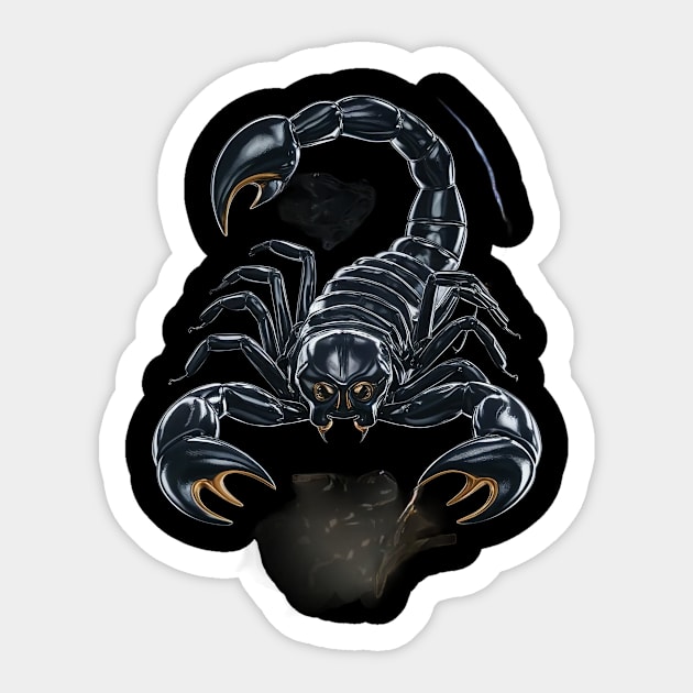 The Scorpion is Predominantly Black Sticker by animegirlnft